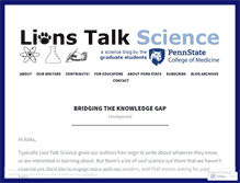 Tablet Screenshot of lions-talk-science.org